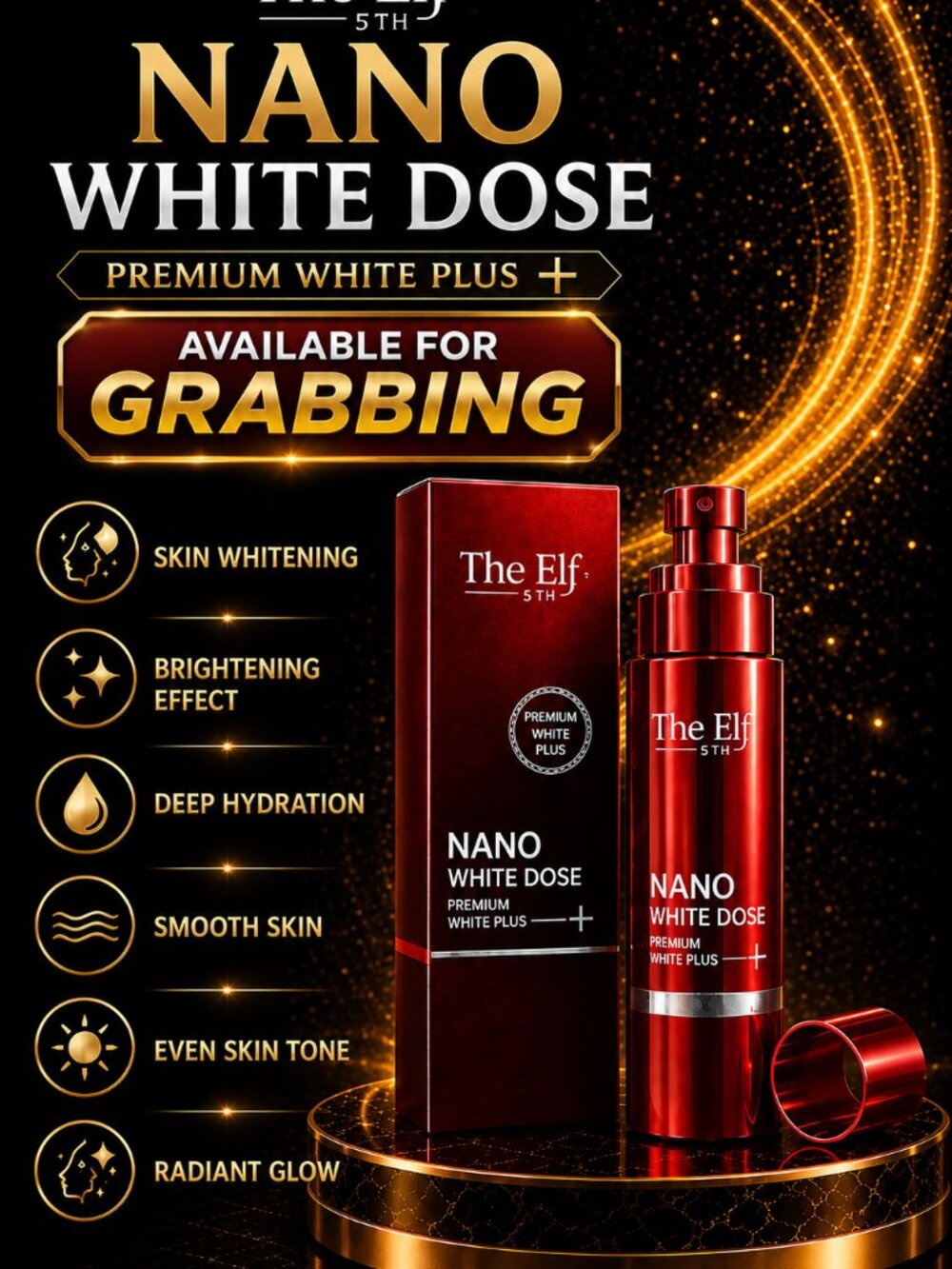 6- THE ELF 5TH NANO WHITE DOSE PREMIUM WHITE PLUS SKIN SERUM